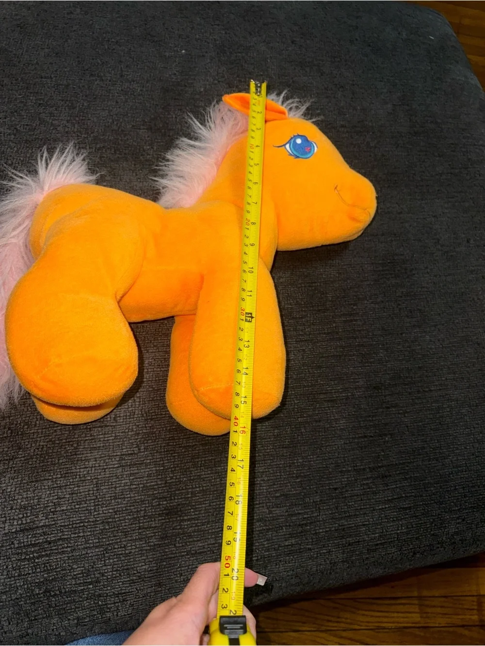 Carousel Soft Toys Orange Plush Pony Horse Pink Mane Stuffed Animal 14” Cute